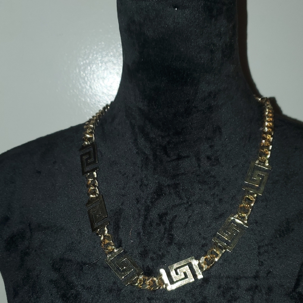 Gold and Black Geometric Necklace